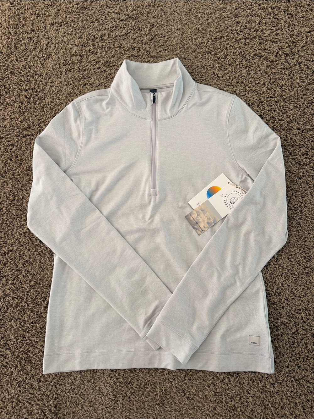 Women's Light Gray Quarter-Zip Sweater Pullover NWT